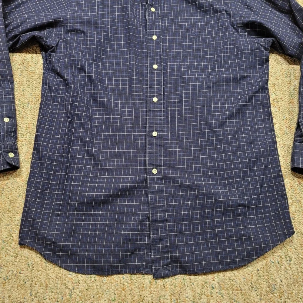 Polo Ralph Lauren Lowell Sport Shirt Mens‎ Medium Blue Grid Check Cotton Pony